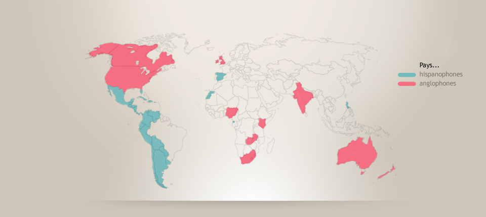 pays hispanophones et anglophones